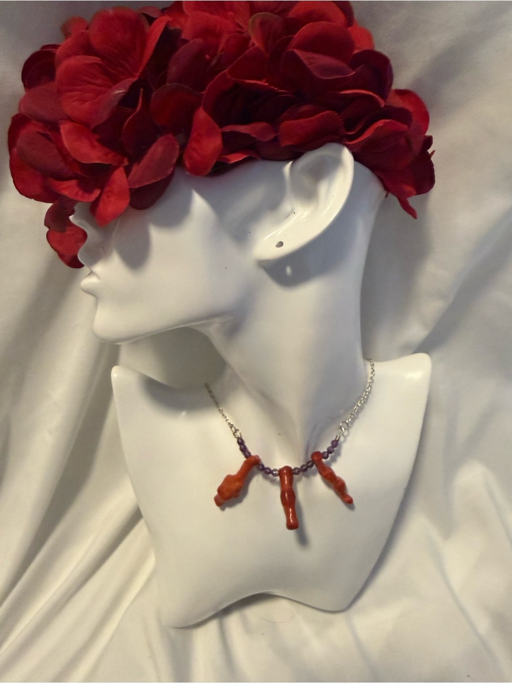 Red Coral Branch Necklace - Women Jewelry